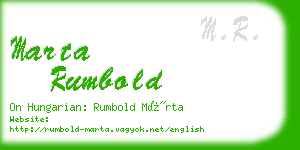 marta rumbold business card